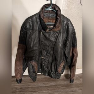 Wilson Vintage Leather Bomber Jacket Black Thinsulate‎ XL